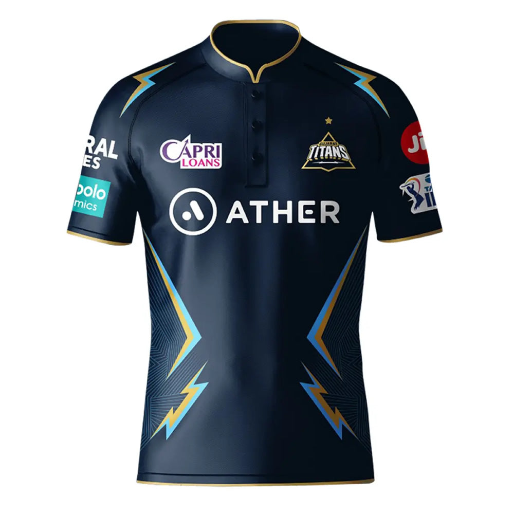 Gujarat Titans - GT Official Tata IPL Player Edition Training Jersey, Short Sleeve (2023) - Mens Mens 3XL / 44-46in