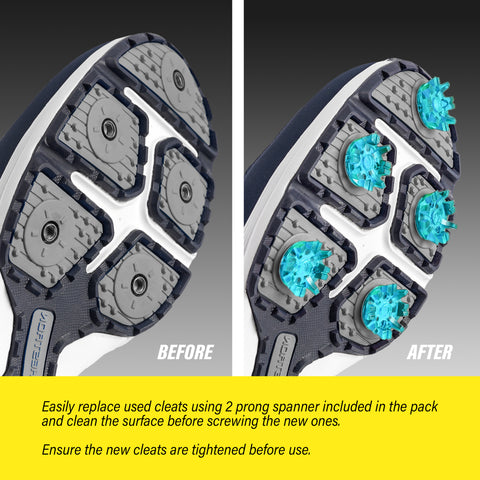 24pcs Golf & Cricket Shoe TPU Spikes - Aqua Blue