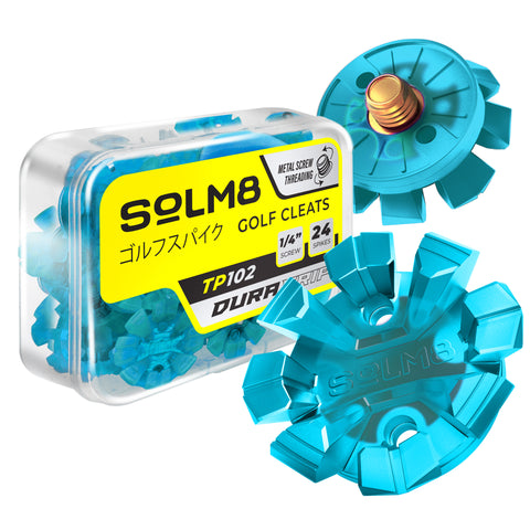 Dura Grip Spikes - Aqua Blue (24pcs for Golf & Cricket Shoes)