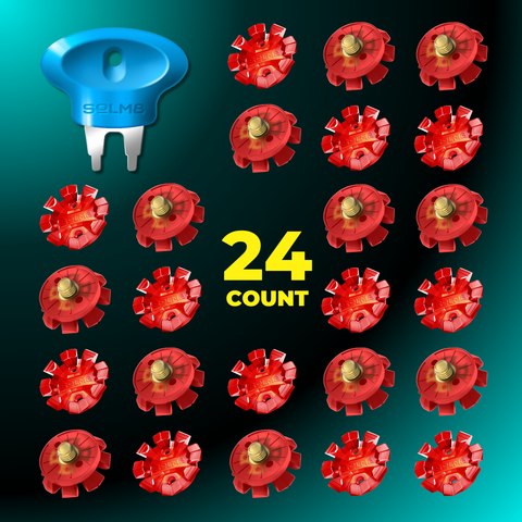 Dura Grip Spikes - Ruby Red (24pcs for Golf & Cricket Shoe )