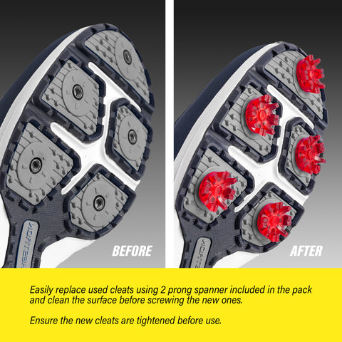 24pcs Golf & Cricket Shoe TPU Spikes - Ruby Red