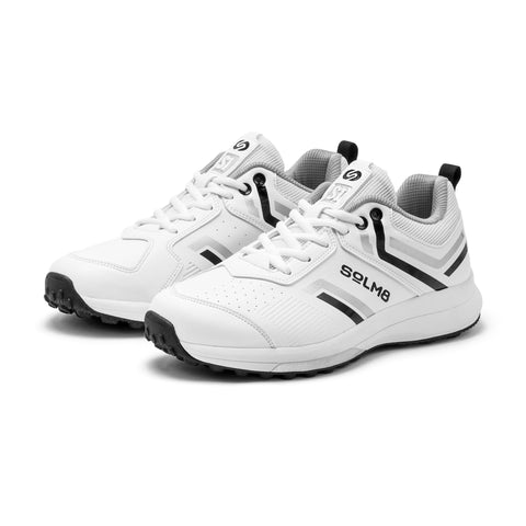 S1 Black Silver Cricket Shoes