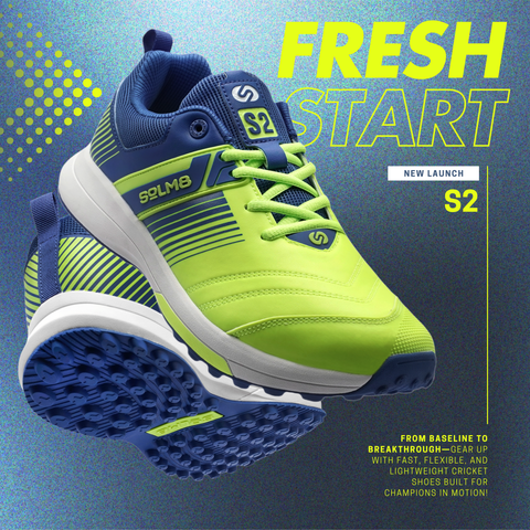 S2 Lime Blue Cricket Shoes
