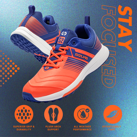S2 Orange Blue Cricket Shoes