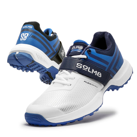 S8 (NEW) White Blue Cricket Shoes 2025