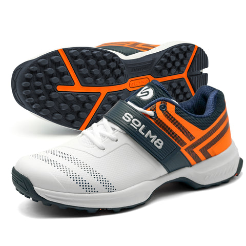 S8 Navy Orange Cricket Shoes