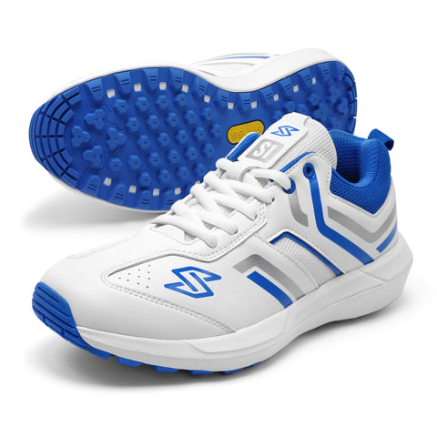 S1 Blue Silver Cricket Shoes