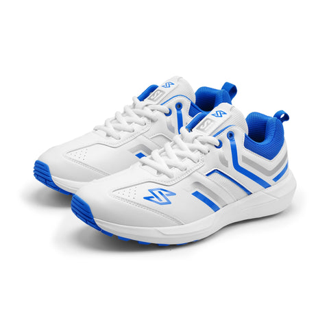 S1 Blue Silver Cricket Shoes