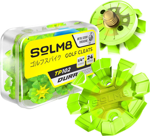 Dura Grip Spikes - Neon Green (24pcs for Golf & Cricket Shoes)