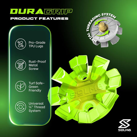 Dura Grip Spikes - Neon Green (24pcs for Golf & Cricket Shoes)