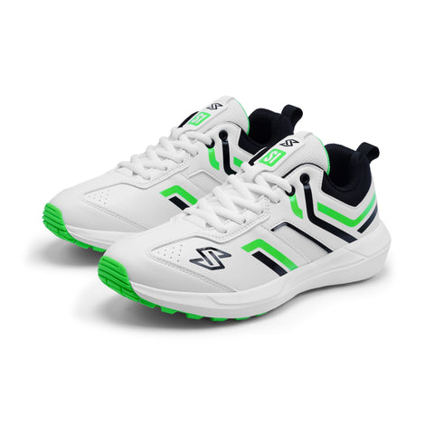 S1 Black Green Cricket Shoes