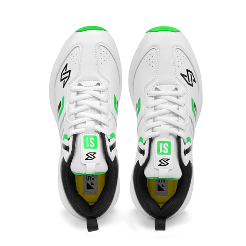 S1 Black Green Cricket Shoes