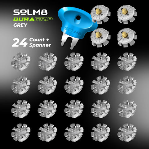 Dura Grip Spikes - Grey (24pcs for Golf & Cricket Shoe )