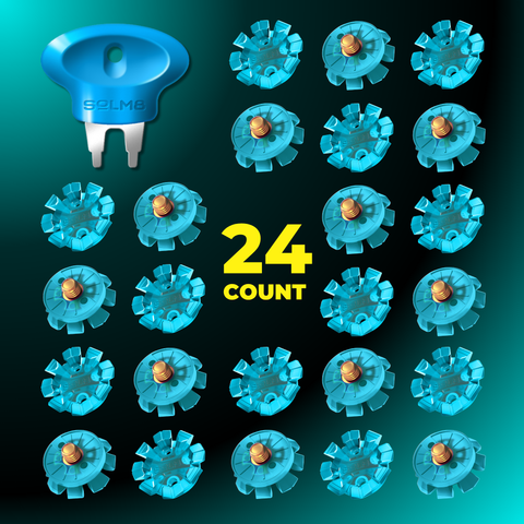 Dura Grip Spikes - Aqua Blue (24pcs for Golf & Cricket Shoes)