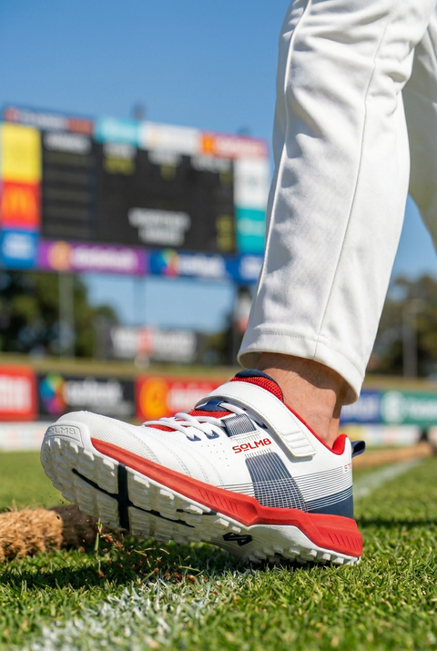 S70 Lime Navy Cricket Shoes