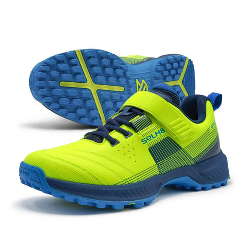 S70 Lime Navy Cricket Shoes